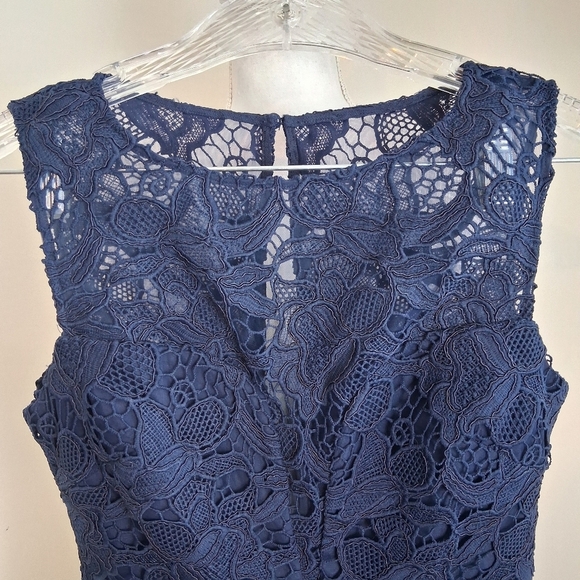 Dress The Population Avianna Rose Lace Sleeveless Navy Dress Size Small - Picture 6 of 9